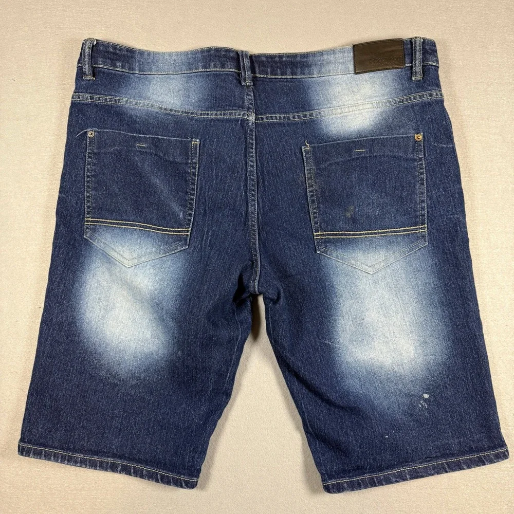 Y2K Southpole Denim Biker Shorts‎ Mens 38 Blue Slim Moto Distressed Streetwear